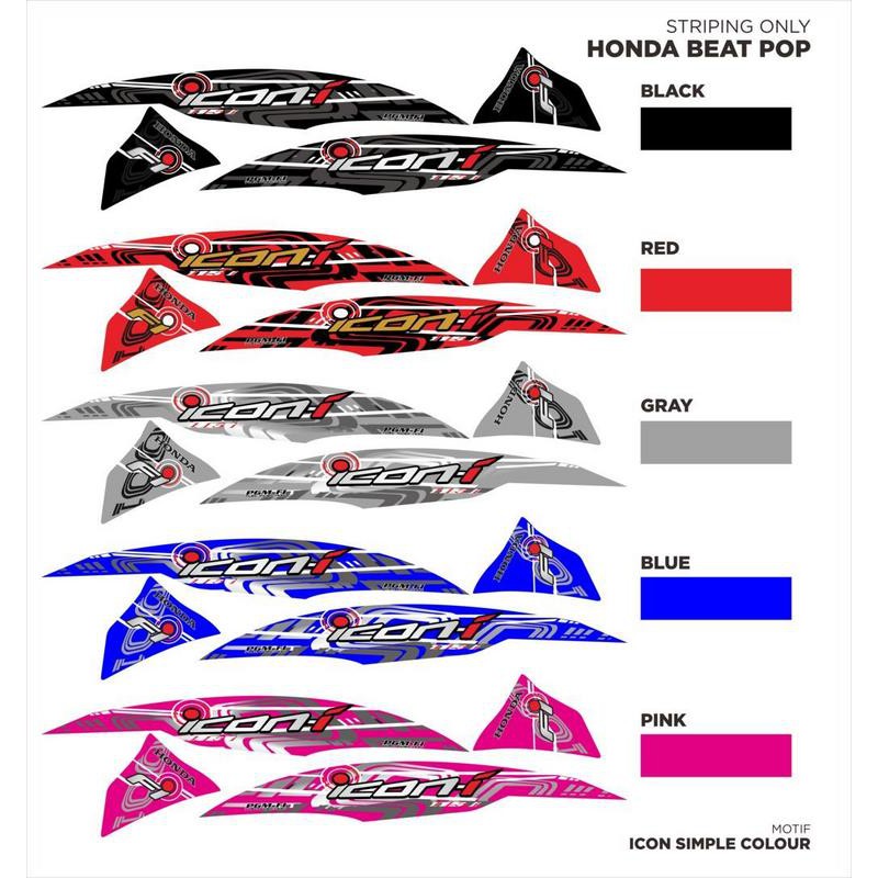 Striping Honda Beat Pop Icon Simple Colour Shopee Indonesia