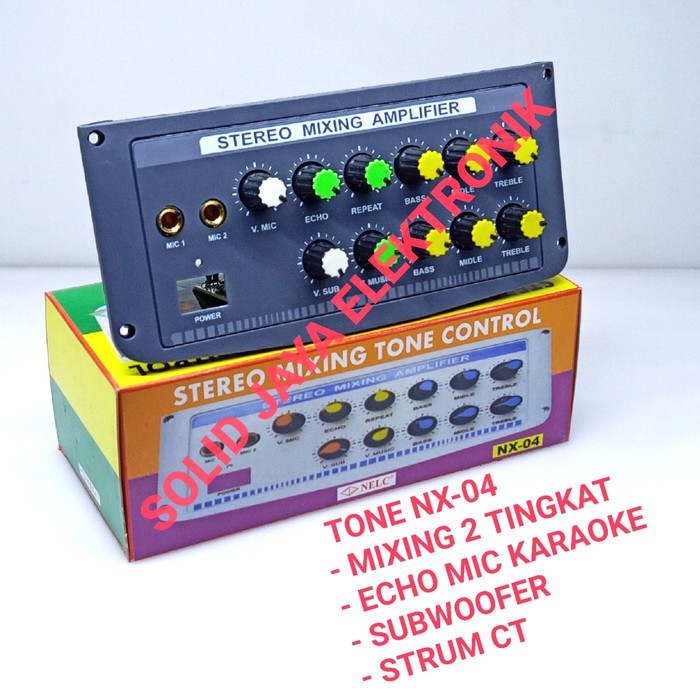 TONE CONTROL AKTIF ACTIVE MIXING 2 TINGKAT ECHO SUBWOOFER KARAOKE MIC KONTROL NX-04 NX04 NX 04 NELC