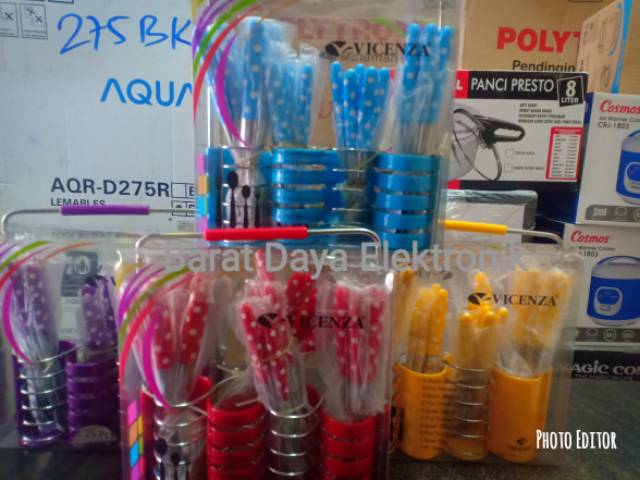 VICENZA Sendok Set 24 Pcs V245C - Motif Polkadot