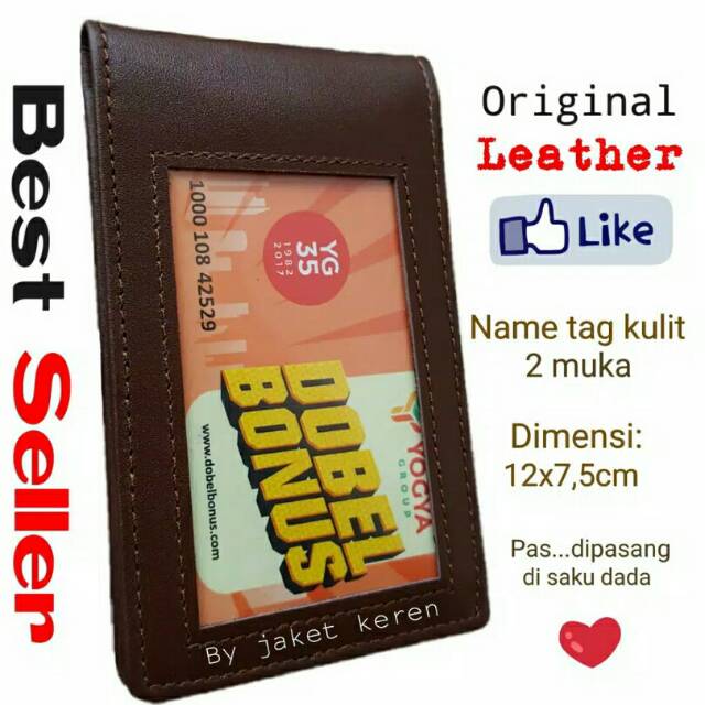 

name tag kulit asli