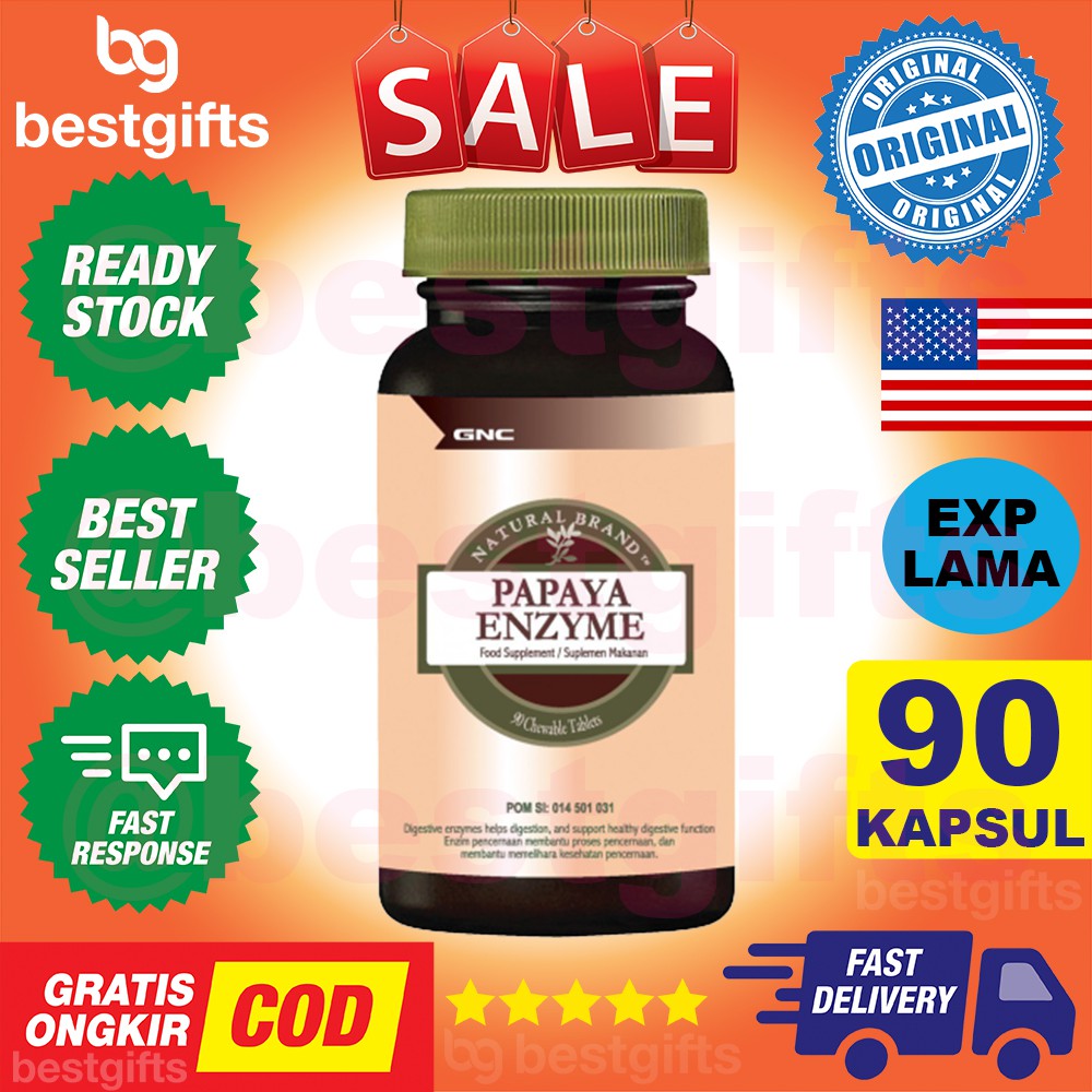 Jual GNC NATURAL BRAND PAPAYA ENZYME PEPAYA ENZIM ANTIOKSIDAN