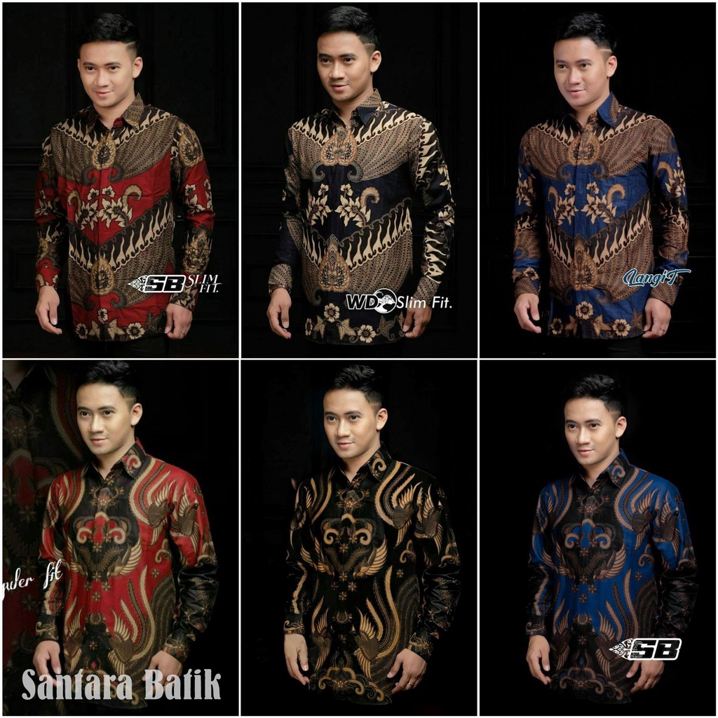 Kemeja batik pria lengan panjang motif garuda