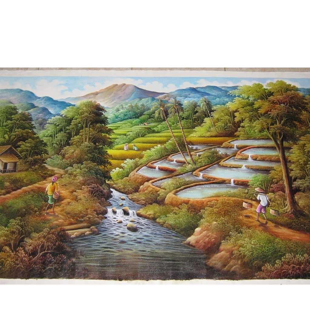 Ready Stok  Lukisan Pemandangan Terasering yang Mengagumkan