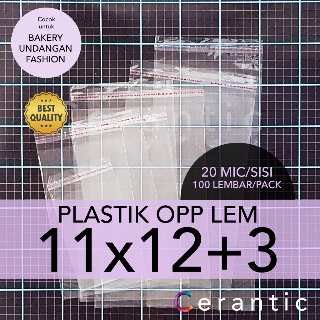 

OPP LEM 11 x 12 +3 cm Plastik Bening Seal Bungkus Roti Undangan 11x12