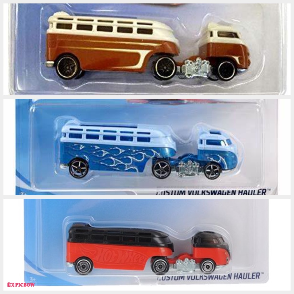 Hot Wheels Truck CUSTOM VOLKSWAGEN HAULER VW Transport Great for Track Mainan Mobilmobilan anak truk biru cokelat hitam