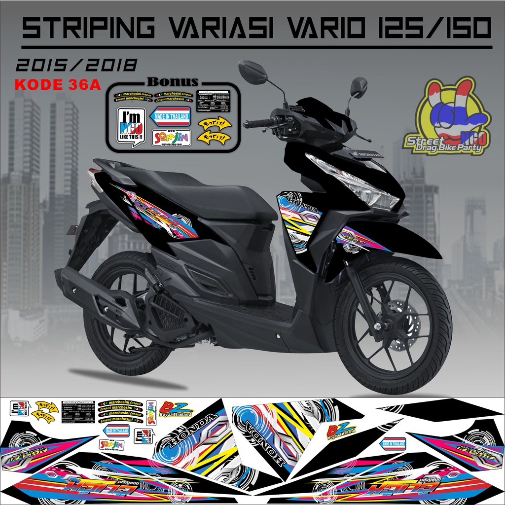 STRIPING VARIO VARIASIS STICKER CLICK VARIO 125-150 LED THAILAND KODE 36