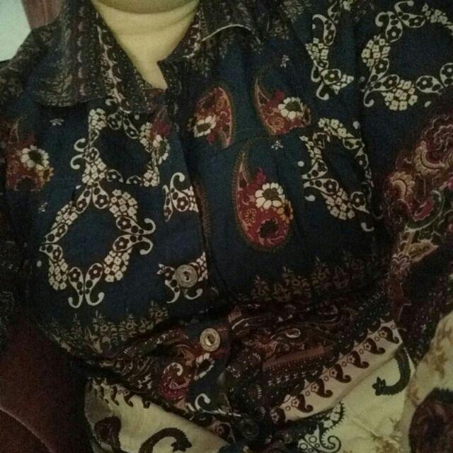 Kemeja Wanita Jumbo Batik  2l 3l 4l 5l