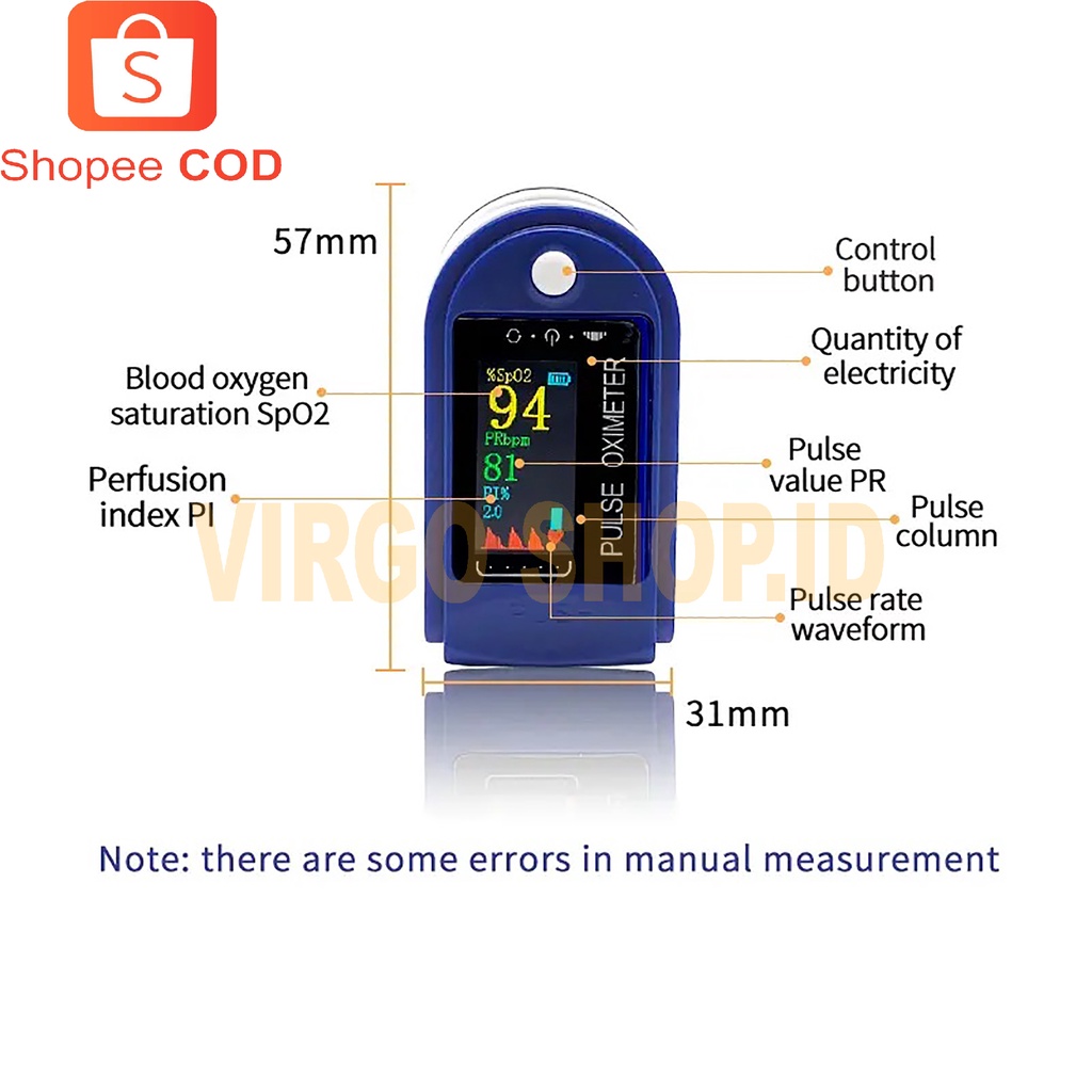 Oximeter LK88 Fingertip Pulse Oxymeter - Alat Ukur Kadar Oksigen Tubuh / Oxymeter / Pulse Oximeter / Oksigen / Alat Ukur / Alat Medis / Oximeter lk88