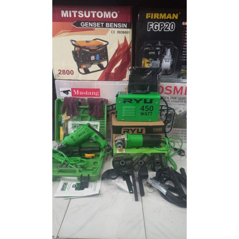 Paket Mesin Las + Borset 13mm + Gerinda