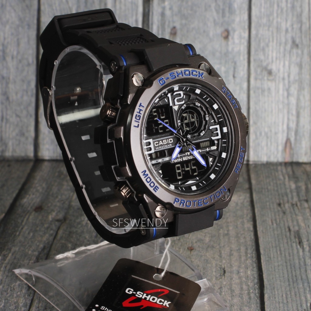 PALING LAKU  Jam tangan Casio G-Shock G-8600 GunMetal Pala Besi hitam black motif kaya rantai