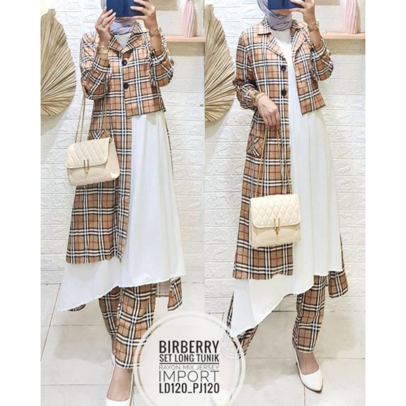 Setelan long tunik burberr*y, cha*nel import