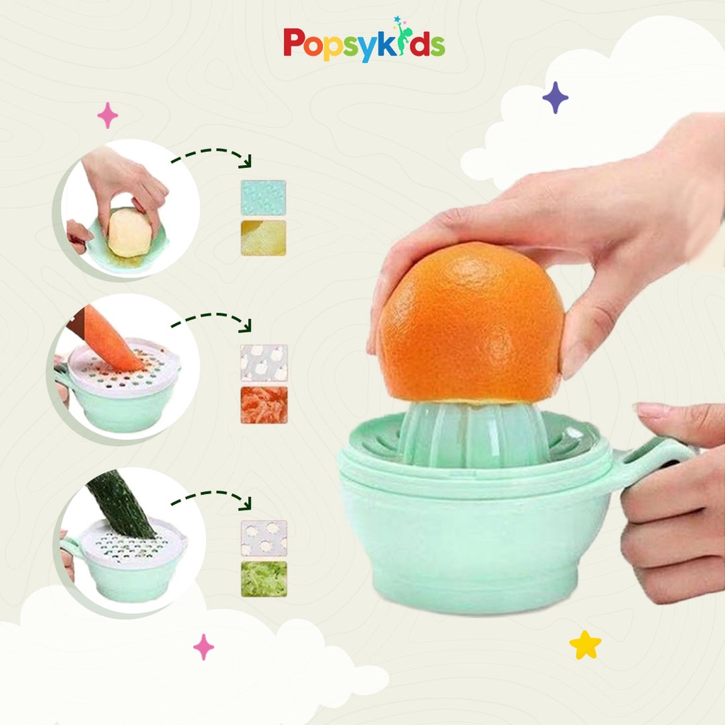 PopsyKids Baby Grinding Bowl MPASI Food Maker Alat Pembuat Makanan MPASI Bayi