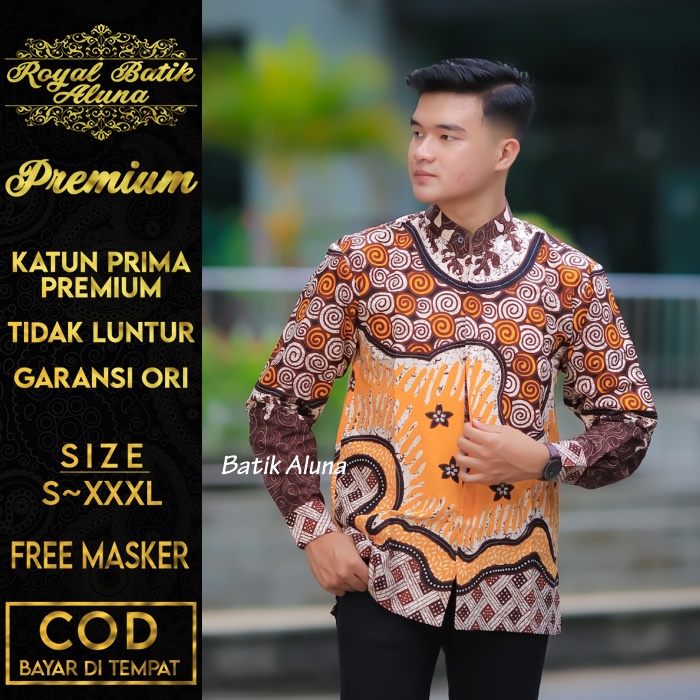 Baju Koko Pria Lengan Panjang Batik Baju Muslim Lebaran Motif Resmi Casual Formal Santai Original Pr