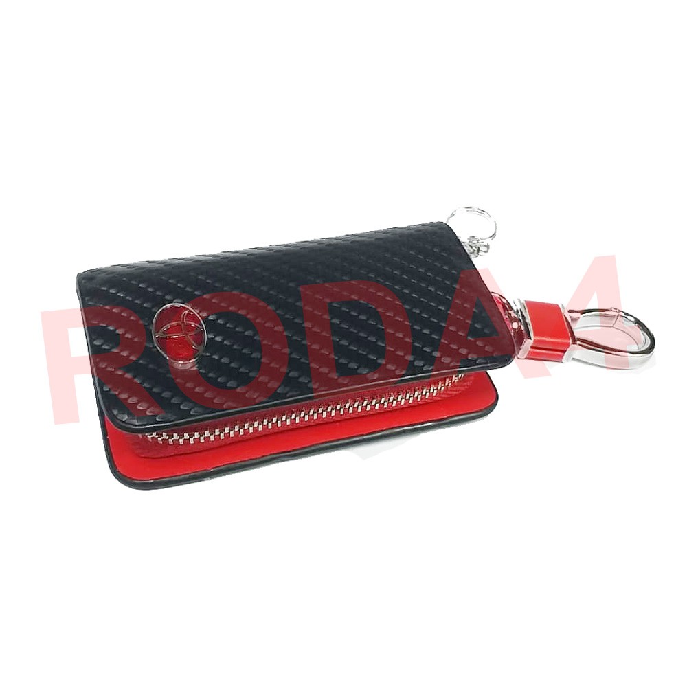 Dompet STNK Mobil Logo Toyota Motif Carbon