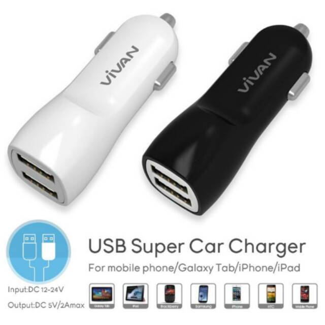 Charger Mobil Vivan 2 USB