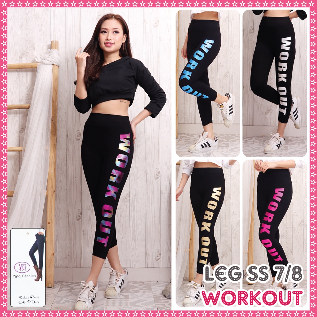 [Grosir Minim 6 pcs ] Legging Sablon Pendek wanita / Legging import fashion wanita / legging ss pendek wanita / legging sablon samping / legging pendek wanita / ying fashionn