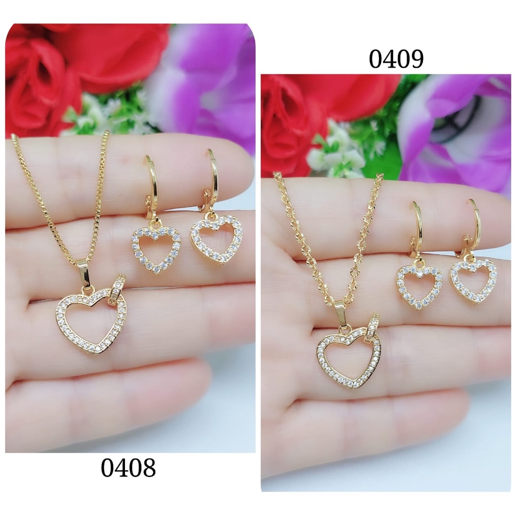 Kalung dan liontin xuping permata lapis emas perhiasan fashion 0408,0409