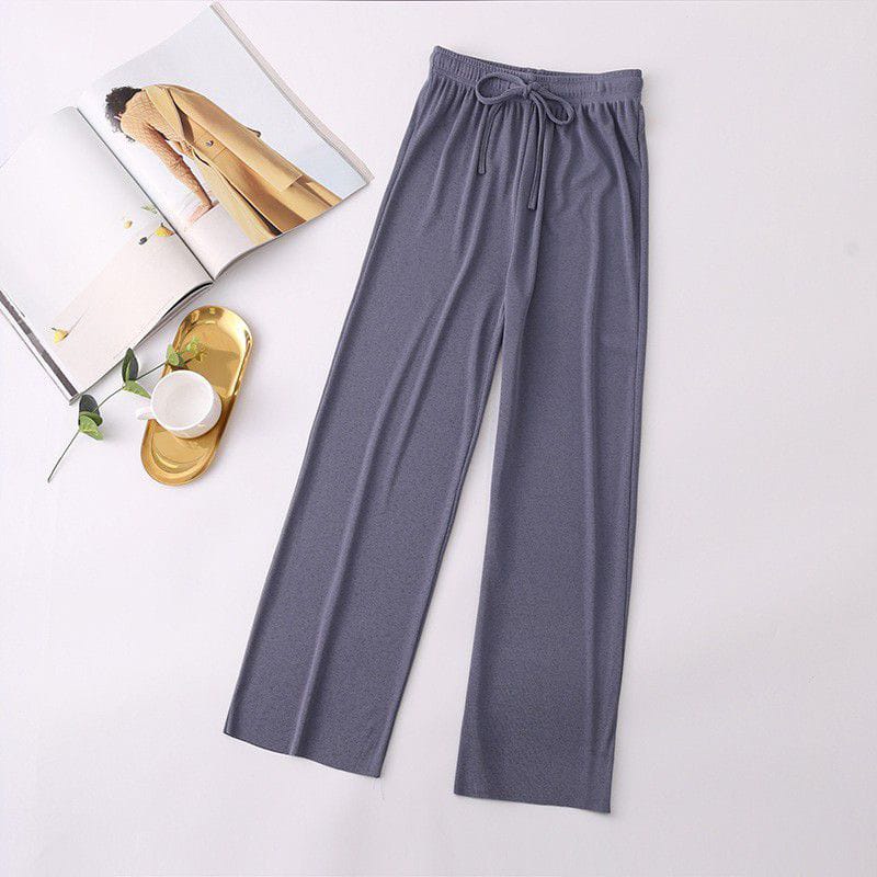 Celana Kulot Rayon Crincle Crinkle Airflow Panjang Wanita Premium Highwaist Loose Cullote Pants Homewear Jumbo Terbaru Kekinian-RAYON DARK GREY
