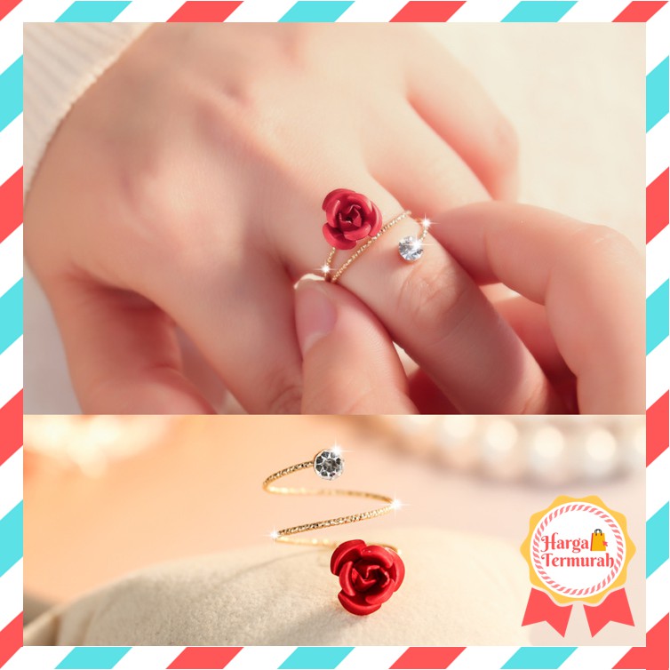 Harga Termurah - C828 Cincin Love /  Cincin Wanita / Cincin Bunga / Cincin Fashion