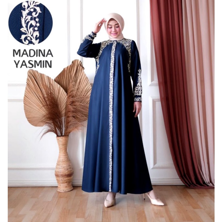 dress simple / gamis simple / gamis elegan / gamis bordir