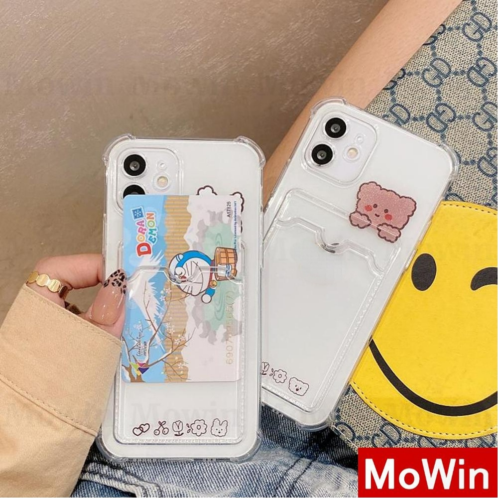 Mowin - Casing Silikon kompatibel untuk Iphone 13 Pro Max 11 Pro Max 12 X Xs 11 Pro Max Motif Kelinci Beruang Lucu