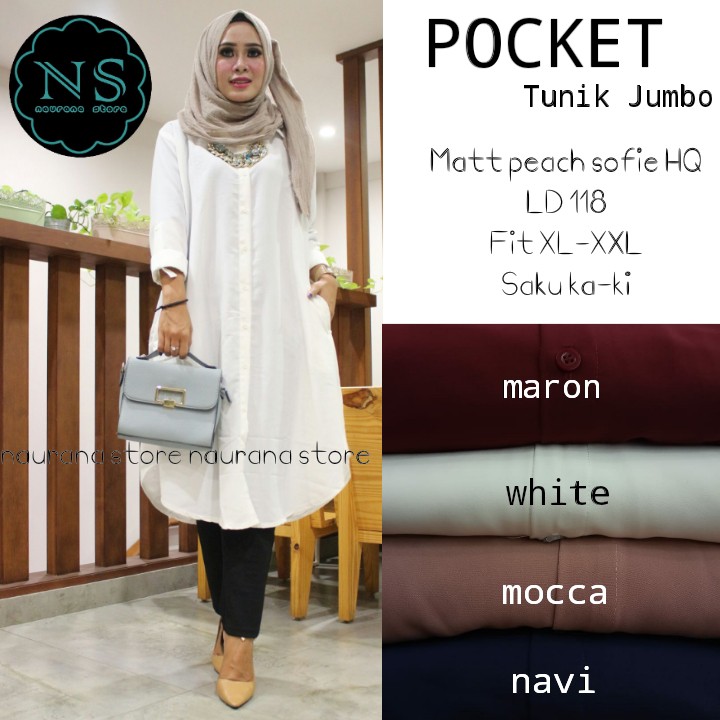 POCKER TUNIK JUMBO MATT PEACH SOFIE HQ NAURANA STORE