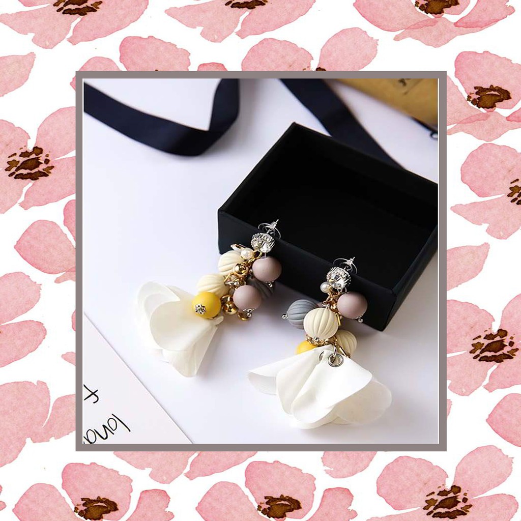 IMPORT Anting Korea/ Anting Panjang Floral Beads
