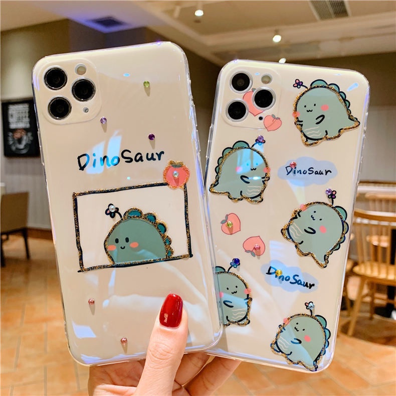 cute dinosaur pattern IPhone case 11pro Max X IPhone7 8plus Xr Xs 12 12promax soft case