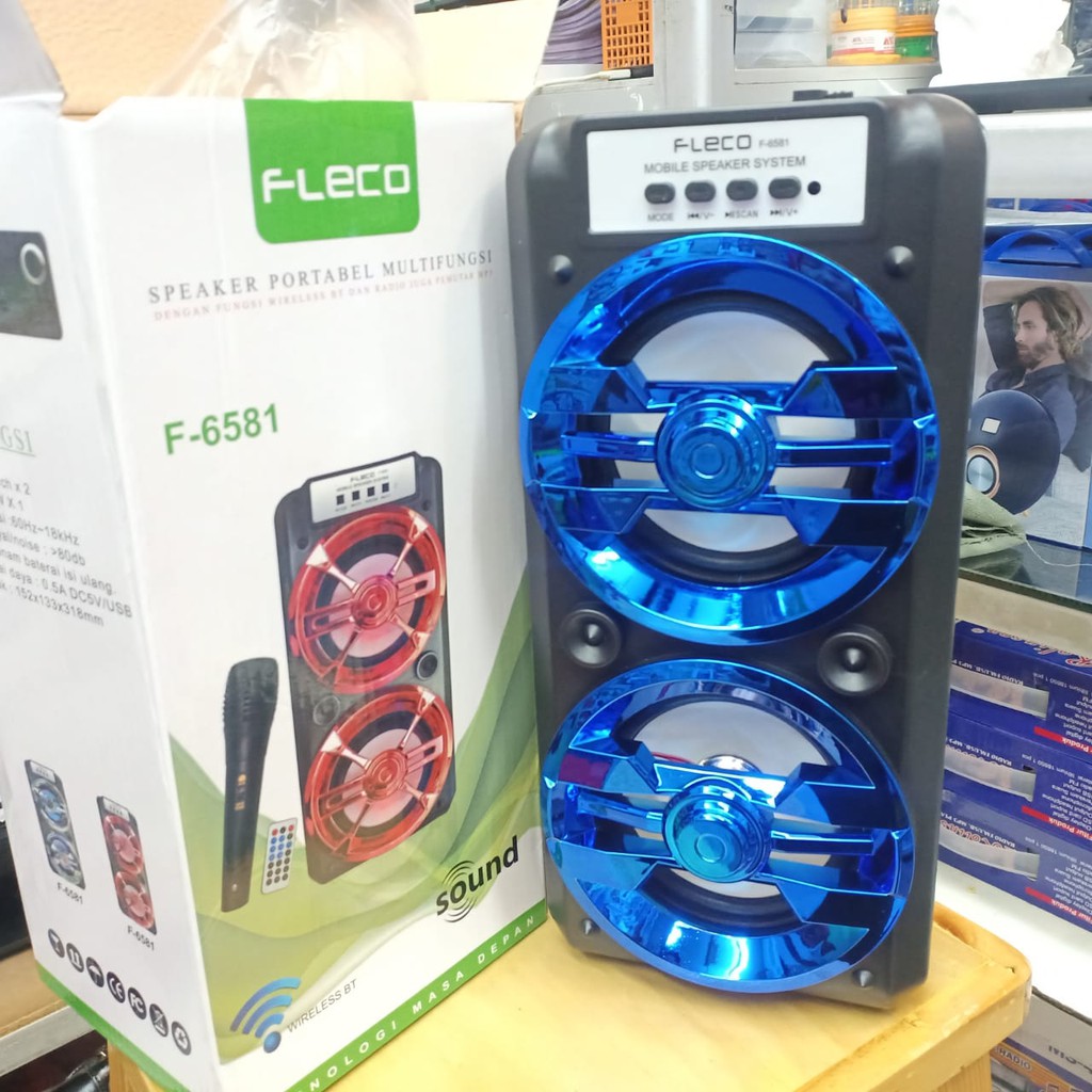 TERBARU Speaker Bluetooth FLECO F-3381 Speaker Portable Fleco F 3381 Super Bass (FREE MICROPHONE)