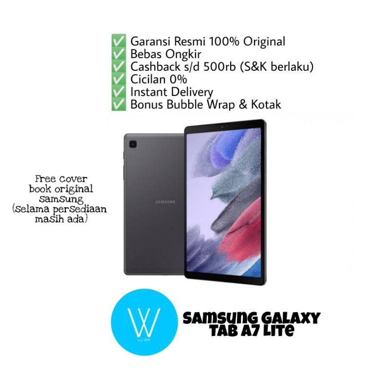 Samsung Galaxy Tab A7 Lite, Ram 3/32Gb, Baru & Segel, Garansi resmi SEIN