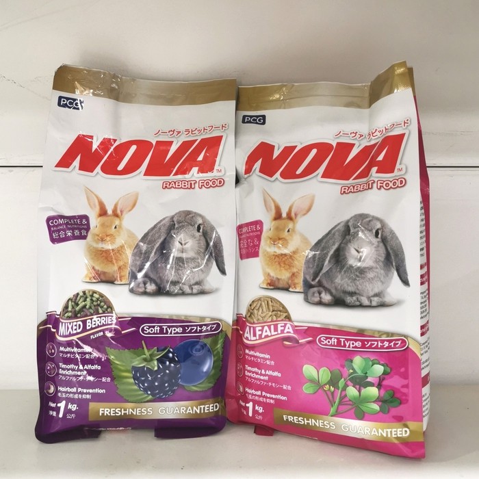 Nova Alfafa 1kg / Nova Mix Berries 1kg / Makanan Kelinci Nova Rabbit