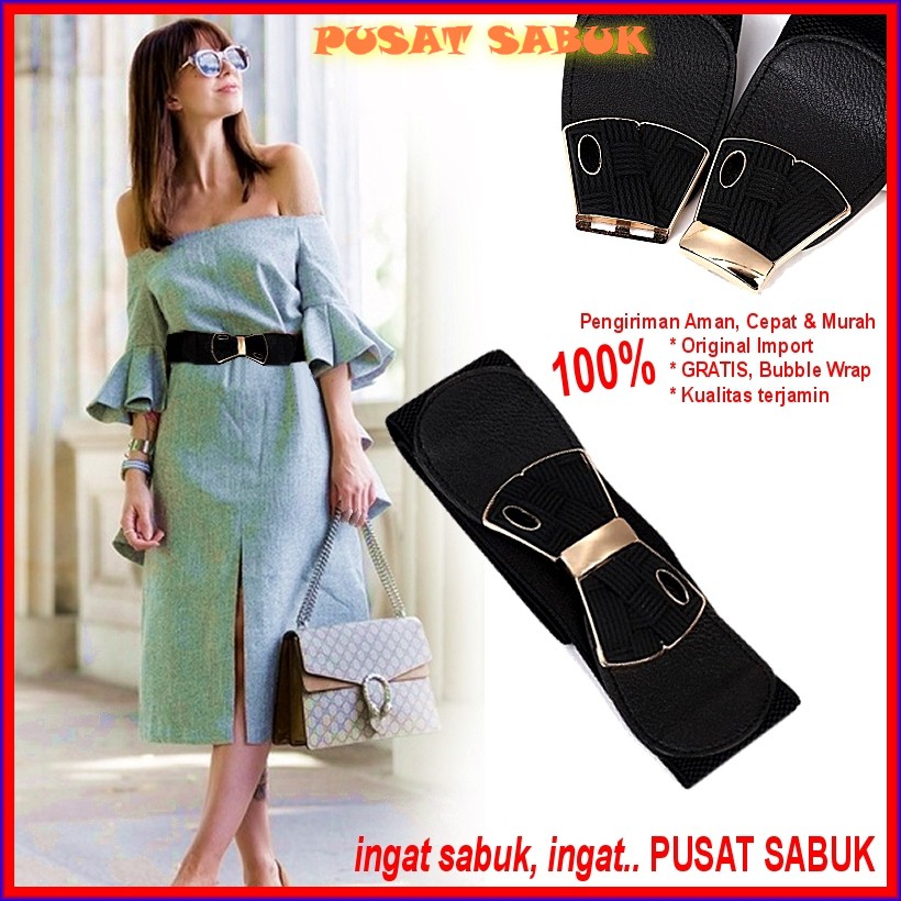 Ikat Pinggang Wanita Sabuk Women Belt Karet Fashion Gesper Obi Cewek Korea Oby Polos Gasper Elastis