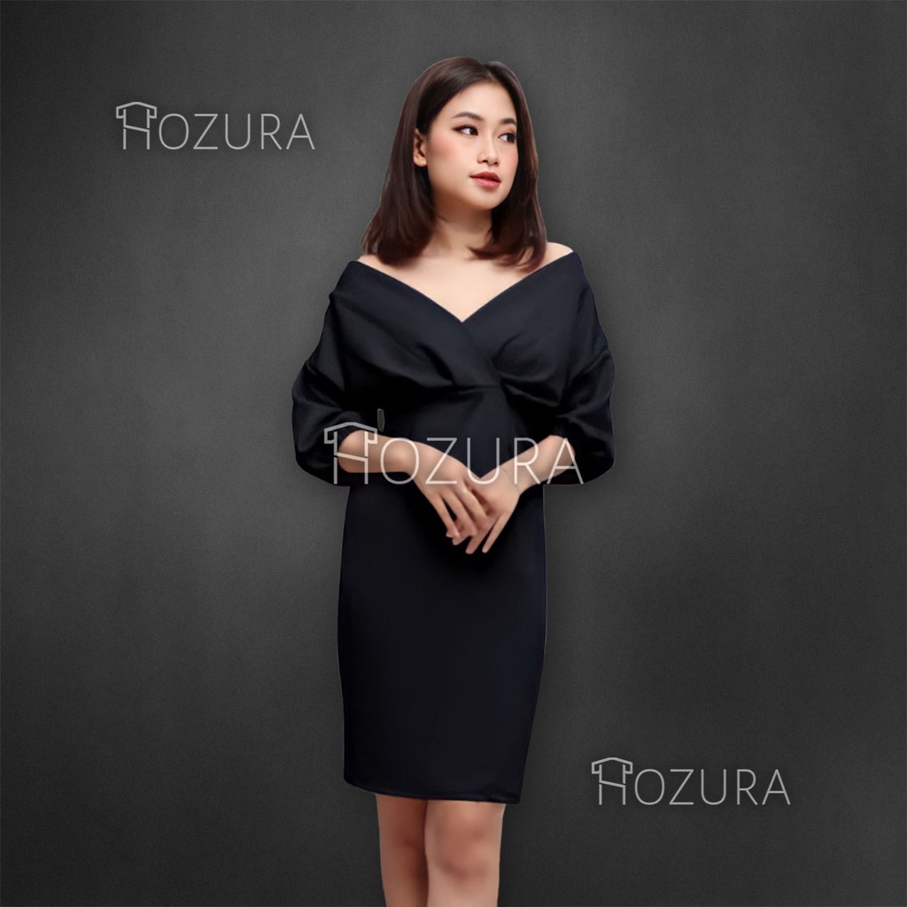 HOZURA - Dress Import Premium Elena - Dress Scuba - Dress Korea - Dress Import - EC 7897 - Dress Halterneck - Dress Bodycon Spaghetti Strap - fanny dress bodycone wedges premium - Atasan Wanita - Dress Midi Korean - Gaun Terbaru Murah COD Gratis Ongkir