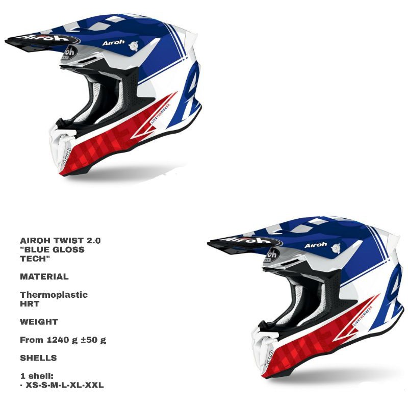 HELM AIROH TWIST 2.0 BLUE GLOSS TECH 2021