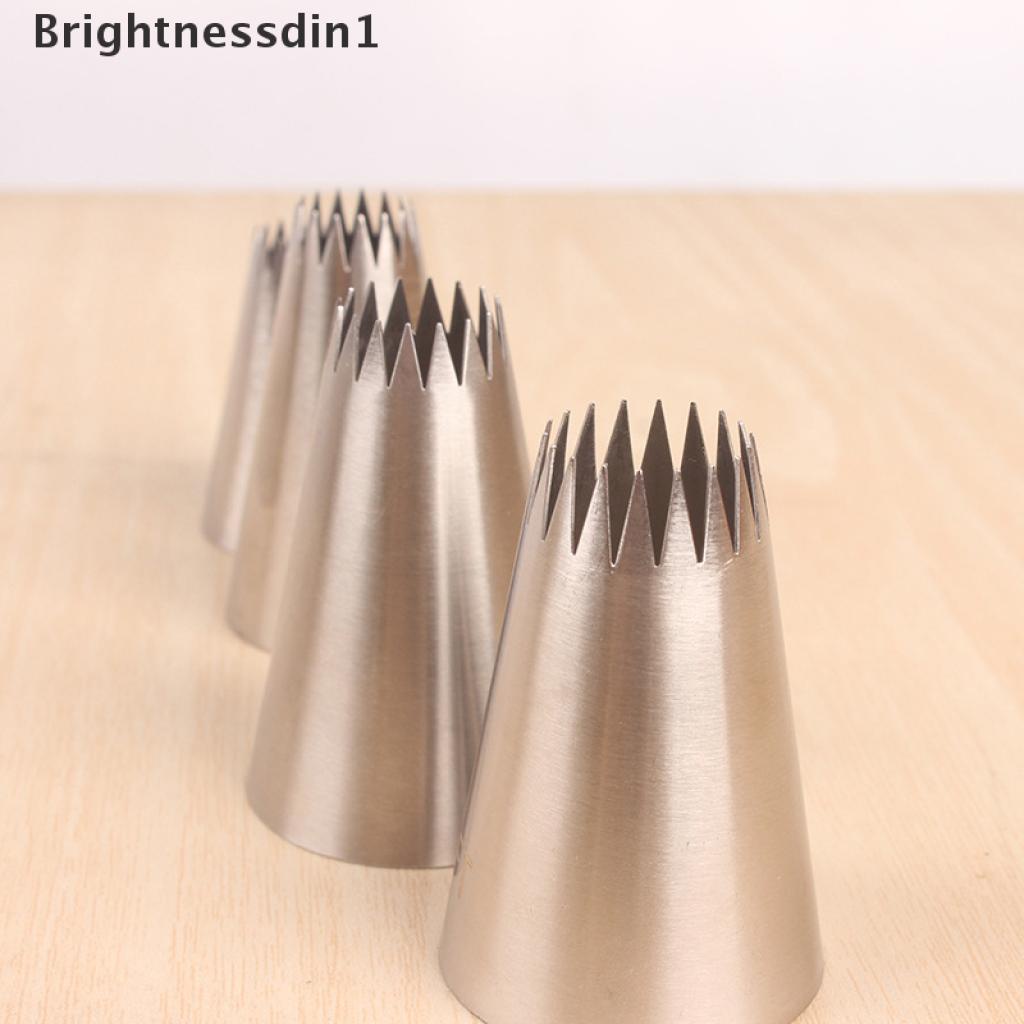 [Brightnessdin1] 4pcs Nozzle Piping Icing Besar Kue Baking Cookie Cupcake Piping Nozzle Dekorasi