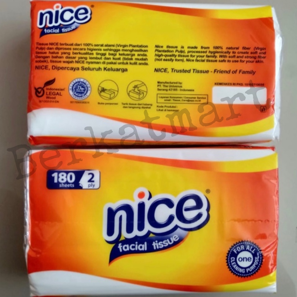 Tisu Tissue NICE Facial Tissue 180 Sheets 2ply