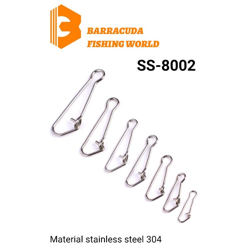 Paku SS 8002 Barracuda Hooked snap Stainless peniti Strong