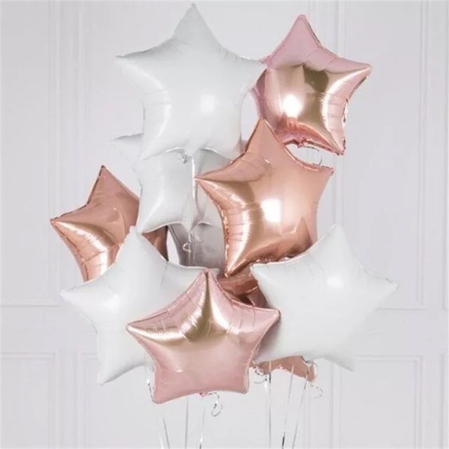 Balon Foil Bintang / Balon Foil Star / Bentuk Bintang Rose Gold 40cm