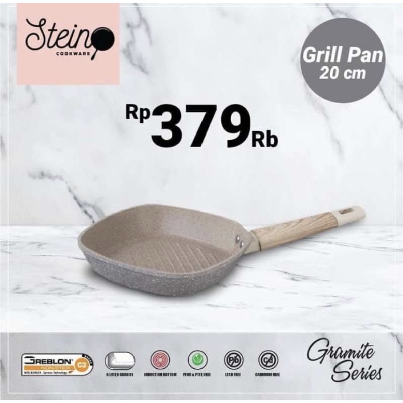 Stein Cookware  ONYX GRILL PAN 20 Cm SQUARE - DIJAMIN ORIGINAL