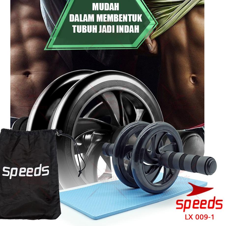 Kejutan Viral SPEEDS AB WHEEL AB ROLLER ALAT PUSH UP / POWER EXERCISE DOUBLE WHEEL RODA FITNESS LX 009-1