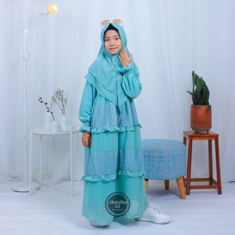 set muslim anak brukat malika