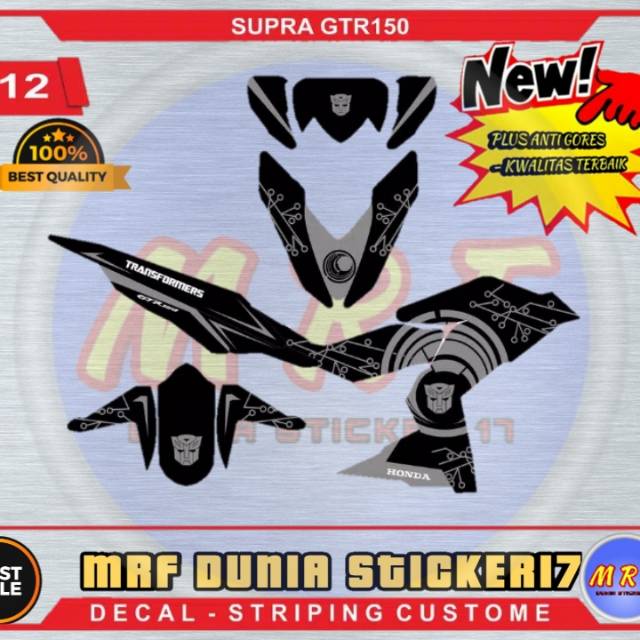 Stiker decal supra GTR 150 decal motor supra GTR 150 sticker motor decal Supra GTR 150 transformer