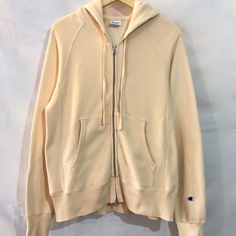 Champion Reverse Weave Yellow Zip Hoodie Original Second