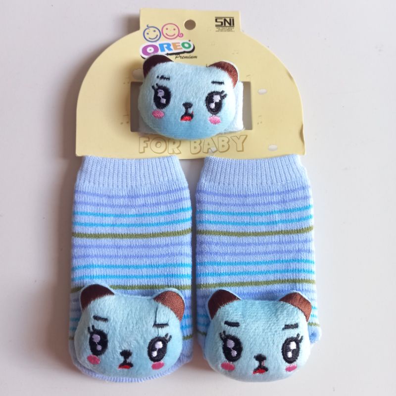 Kaos Kaki Bayi Boneka 3D Baby Socks Laki Laki Perempuan Cowok Cewek Anti Slip + Gelang