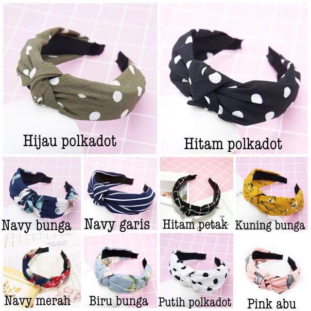 DS B10 BANDANA MOTIF BANDO SIMPUL AKSESORIS RAMBUT WANITA BANDO ALA KOREA IMPORT MURAH
