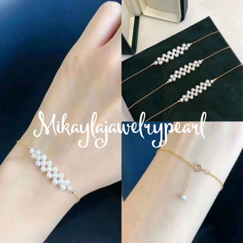 Gelang mutiara kekinian|Gelang mutiara|Gelang mutiara asli lombok|Gelang rhodium mutiara asli|Gelang