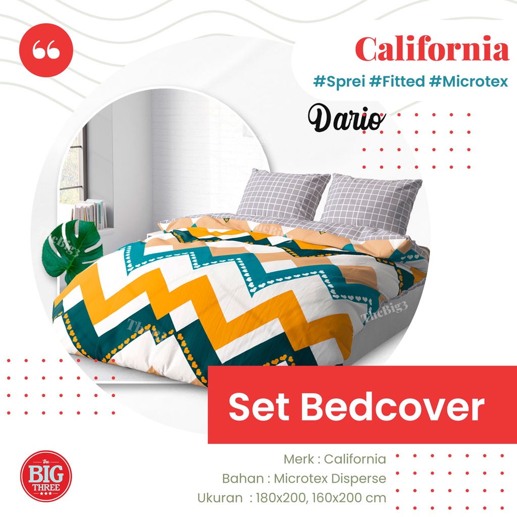 CALIFORNIA Set Bedcover 180x200 / 160x200 motif Mallory Cosmo Tory Orly Ziggy Malva Omera Kaz Myra Lexxa  Loop Mosaic  Mirah Paris Puzzle Sheila Madras Mada Star Stripe USA - King Size 180 BC FLAT