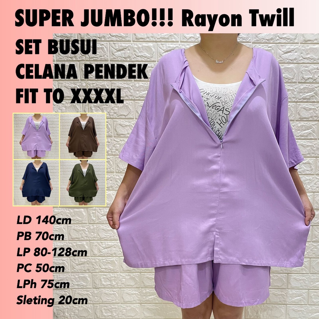 SETELAN CELANA PENDEK HAMIL|MENYUSUI XXXXL RAYON TWILL PREMIUM