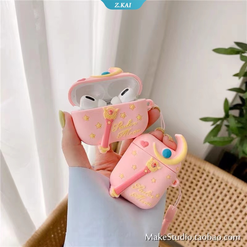 Casing Soft Case Silikon Motif Kartun Sailor Moon Untuk AirPods 1 / 2 / 3 pro