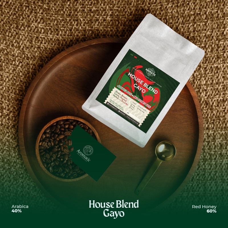 

AROMATIC COFFEE House Blend Arabica Gayo + Red Honey 250 GRAM (BIJI/BUBUK)